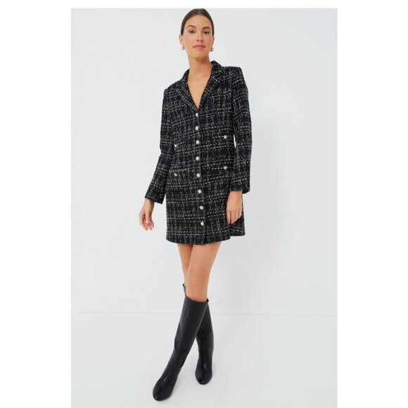 NWT - Tuckernuck - Pomander Place - Black Tweed Stacie Blazer Mini Dress - Picture 1 of 5